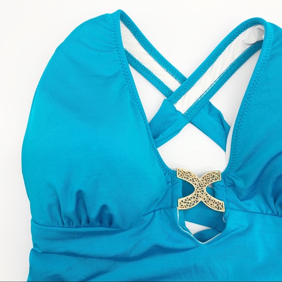SOLD - Trina Turk One-Piece Swimsuit Teal Blue - Picture 2 of 6